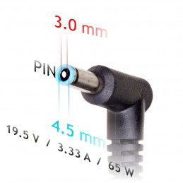 Akyga AK-ND-25 19,5V / 3,33A 65W 4,5x3mm HP hálózati notebook töltő