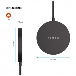 FIXED MagPad Slim Qi2 MagSafe Wireless töltő fekete