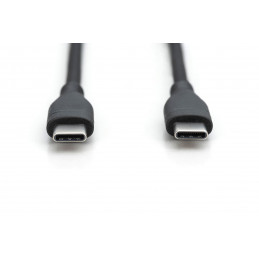 Digitus USB-C Silicone charging cable USB-C to USB-C USB 2.0 60W 0,5m Black