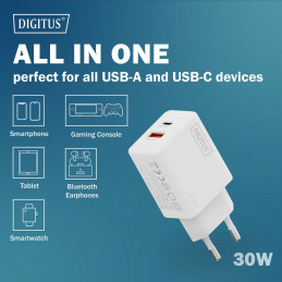 Digitus DA-10301 30W USB GaN Charger White
