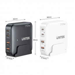 Unitek 70W Desktop GaN Charging Station Black