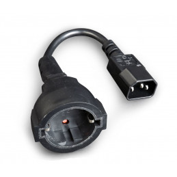 Gembird PC-SFC14M-01 Power adapter cord (C14 male to Schuko female) 0,15m Black