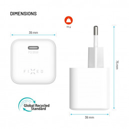 FIXED mini USB-C GaN töltő 65W fehér