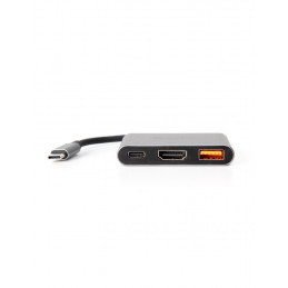Platinet USB-C 3.2 Gen2 10GB/S Media Hub 3in1 HDMI 4K USB-A 3.2 USB-C PD 100W Aluminium