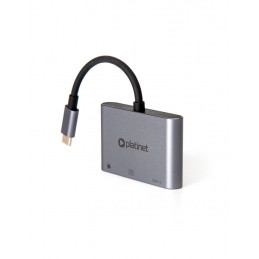 Platinet USB-C 3.2 Gen2 10GB/S Media Hub 3in1 HDMI 4K USB-A 3.2 USB-C PD 100W Aluminium