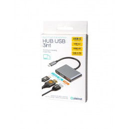 Platinet USB-C 3.2 Gen2 10GB/S Media Hub 3in1 HDMI 4K USB-A 3.2 USB-C PD 100W Aluminium