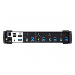 ATEN 4-Port USB 3.0 4K HDMI KVMP Switch with Audio Mixer Mode