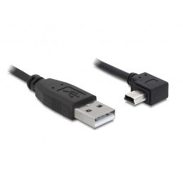DeLock Cable USB 2.0-A male > USB mini-B 5pin male angled 0,5m