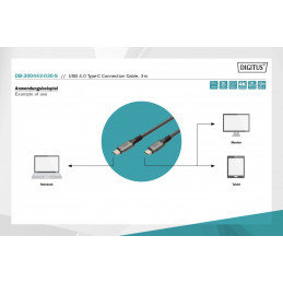 Digitus USB 4.0 Type-C connection cable 3m Black