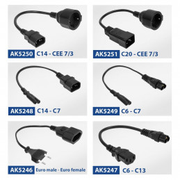 ACT Powercord C20 IEC 60320- CEE 7/3 0,2m Black