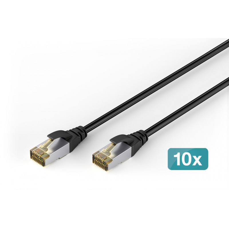 Digitus CAT6A S-FTP Patch Cable 1m Black (10 Pack)