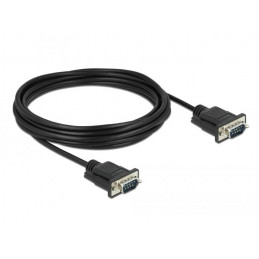 DeLock RS-232 D-Sub 9 male to male with narrow plug housing Serial Cable 5m Black