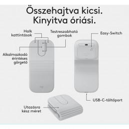 Logitech Mobi Fold Wireless Bluetooth Mouse Dirty White