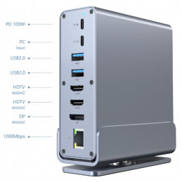 Gembird A-CF-COMBO15-01 USB Type-CF 15-in-1 Multi-Port Adapter Space Grey