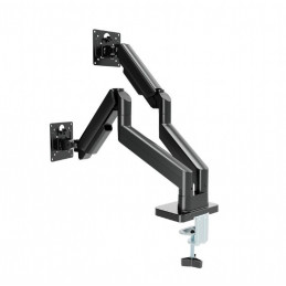 Gembird Desk mounted adjustable double monitor arm 17"-32" Black