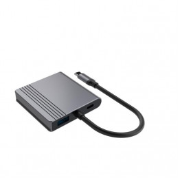 Gembird A-CM-COMBO3-04 USB Type-C 3-in-1 Multi-Port Adapter Space Grey