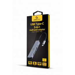 Gembird A-CM-COMBO5-03 USB Type-C 5-in-1 Multi-Port Adapter Space Grey