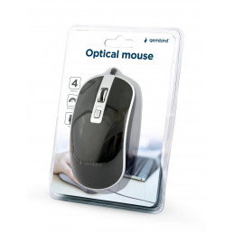 Gembird MUS-4B-06-BS Optical mouse Black/Silver