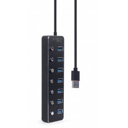 Gembird UHB-U3P7P-01 7-portos USB3.1 HUB Black