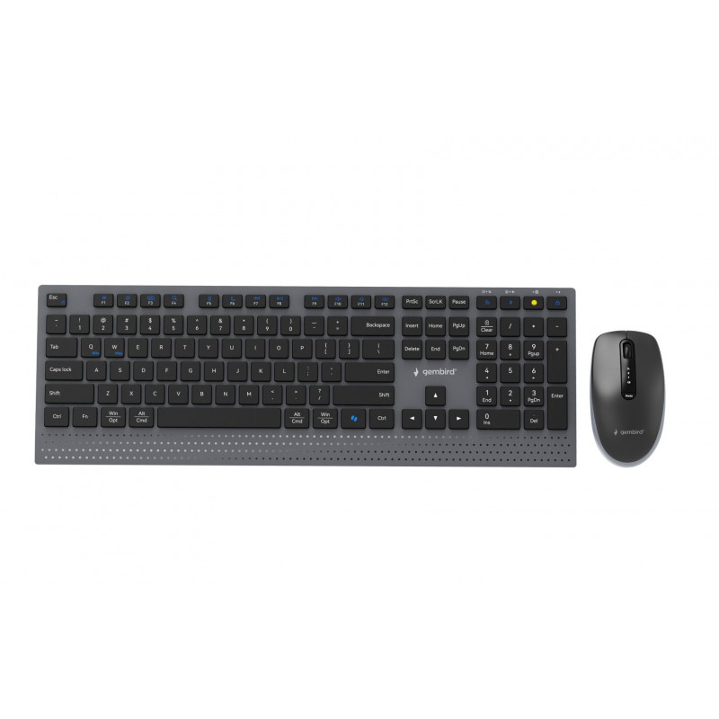 Gembird KBS-WPS-02 Dual-Mode Slim Wireless Bluetooth Keyobard Combo Black US