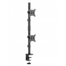 Gembird MA-D2-02 Adjustable 2-display vertical desk mount 17”-32” Black