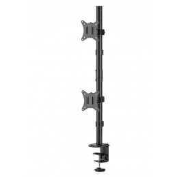 Gembird MA-D2-02 Adjustable 2-display vertical desk mount 17”-32” Black