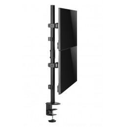 Gembird MA-D2-02 Adjustable 2-display vertical desk mount 17”-32” Black
