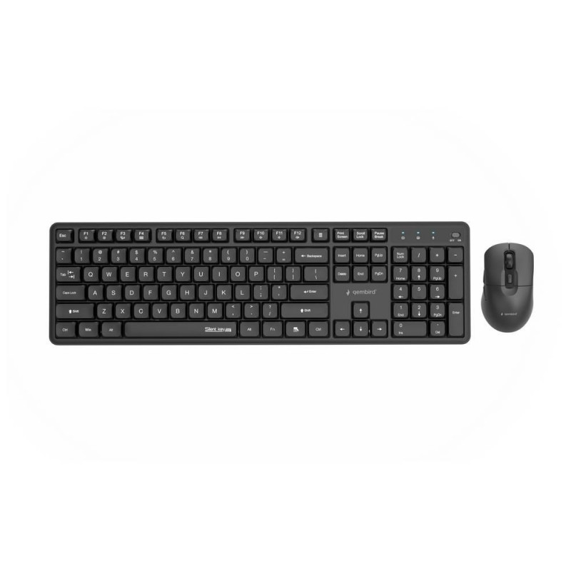 Gembird KBS-WMS-01 Silent Key Pro Business Wireless Keyboard Combo Black US