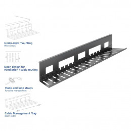 ACT Under desk cable management tray 80cm Black