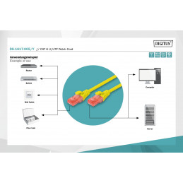 Digitus CAT6 U-UTP Patch Cable 0,5m Yellow