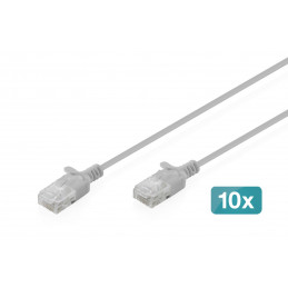 Digitus CAT6 U-UTP Patch Cable 2m Grey (10 Pack)