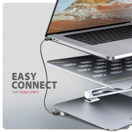 AXAGON HMC-STND Többportos USB-C 5Gbps hub és alumínium állvány laptopokhoz