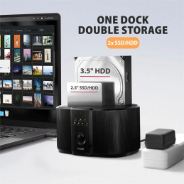 AXAGON ADSA-SC USB-C 5Gbps Docking and Cloning Station Black