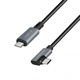 Logilink USB 2.0 Type-C cable, C/M 90° to C/M 2m Black