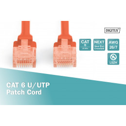 Digitus CAT6 U-UTP Patch Cable 0,25m Red