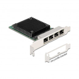 DeLock PCI Express x4 Network Card 2.5 Gigabit LAN 4 x RJ45 RTL8125