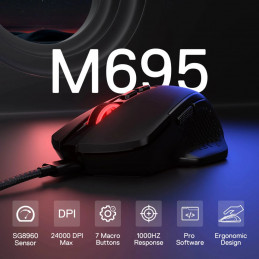 Redragon M695 Ergonomic Gaming Mouse Black