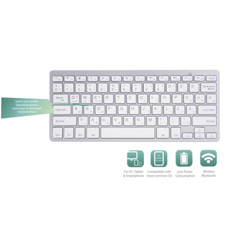 Ewent EW3162 bluetooth billentyűzet White HU