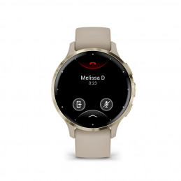 Garmin Venu 3S Soft Gold Stainless Steel Bezel with French Gray Case and Silicone Band