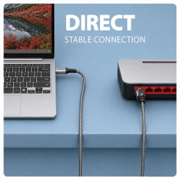 AXAGON ADE-AM15 USB-A Gigabit Ethernet adapter with integrated CAT6 RJ-45 network cable 1,5m Black
