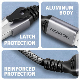 AXAGON ADE-AM30 USB-A Gigabit Ethernet adapter with integrated CAT6 RJ-45 network cable 3m Black