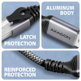 AXAGON ADE-AM20 USB-A Gigabit Ethernet adapter with integrated CAT6 RJ-45 network cable 2m Black