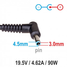 Akyga AK-ND-53 19,5V / 4,62A 90W 4,5x3mm Dell hálózati notebook töltő