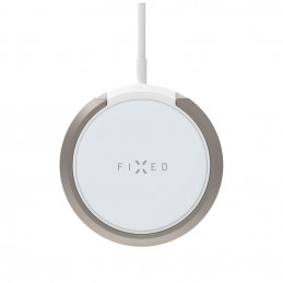 FIXED MagPad vezeték nélküli töltő, MagSafe támogatás, beépített fém állvány, fehér