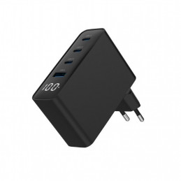 Gembird 4-port 100W GaN USB fast charger LCD Black
