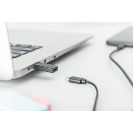 Digitus USB Type-C male/famale adapter Black