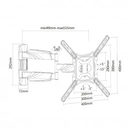 ACT Full Motion TV Wall Mount 23" to 55" VESA Black