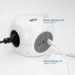 ACT Power Strip Cube E Socket Hálózati Elosztó 3DIN 1,5m White