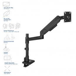 ACT AC8329 Monitor arm 45" office solid pro