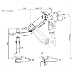 ACT AC8329 Monitor arm 45" office solid pro
